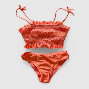 Lucky Brand Embroidered Bikini Top and Solid Bottom
